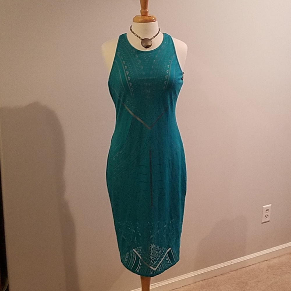 Teal colored dress